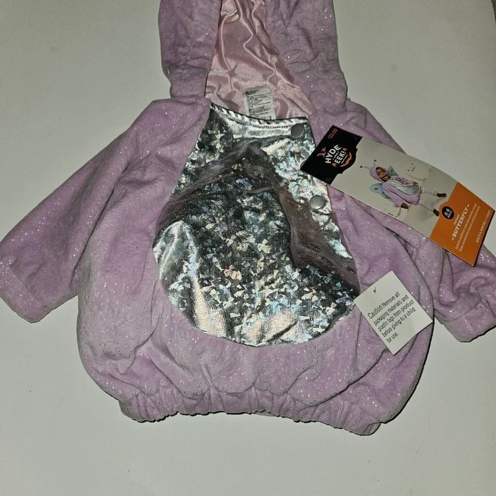 NEW Purple Butterfly Halloween Costume Baby 0-6 Months Pullover Only NO WINGS